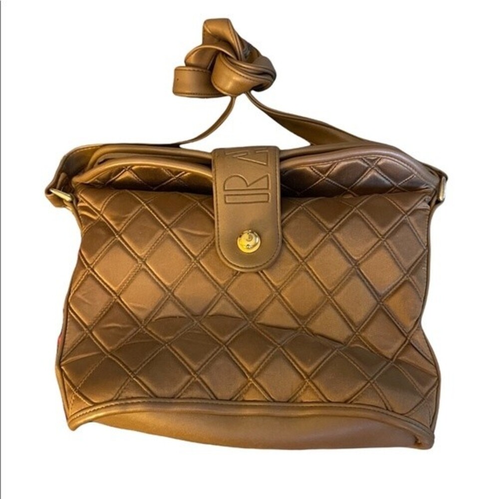 Rare, Vintage Ranson Paris France Quilted Purse. Shimmery Copper Colored Fabric.